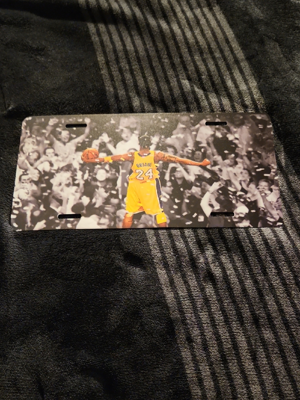 Kobe Bryant 24 License Plate Decor - Yellow Jersey